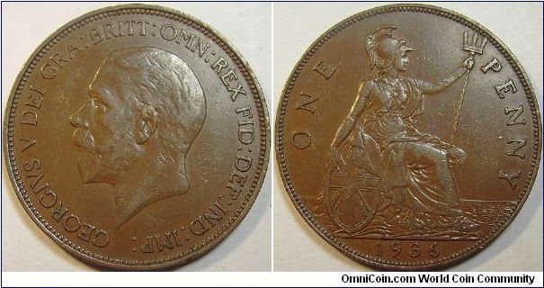 1936 George V, One Penny