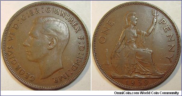 1939 George VI, One Penny