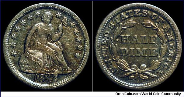 1847 U.S. Seated Liberty Half Dime