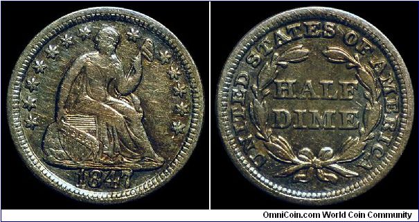 1847 U.S. Seated Liberty Half Dime