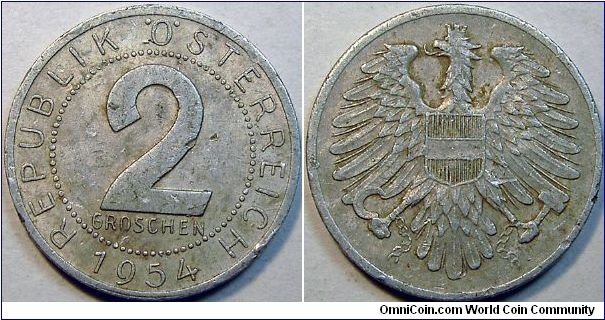 1954 Austria, 2 Groschen