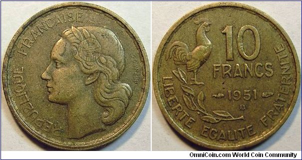 1951 France, 10 Francs