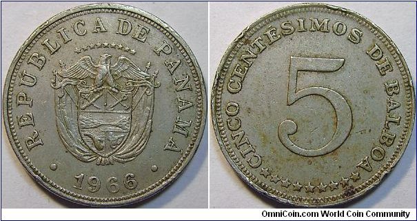 1966 Panama, Five Centimos