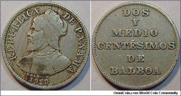 1929 Panama, 2 1/2 Centimos