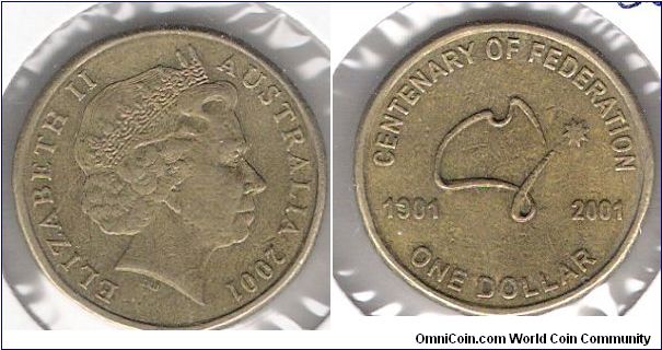 1 Dollar coin, Centenary of Federation of Australia.
