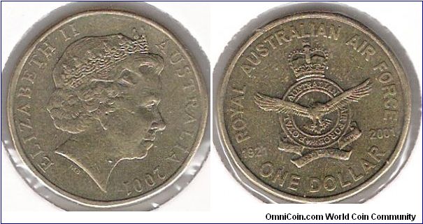 1 Dollar coin; 80 years of the Royal Australian Air Force.