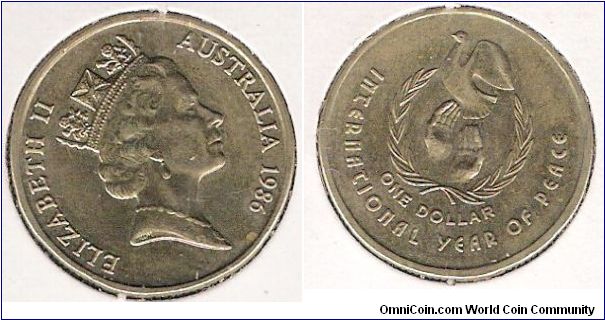 1 Dollar coin, International Year of Peace