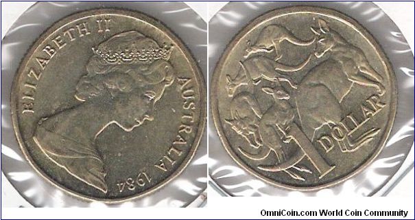 1 Dollar coin, Mob of 'Roos standard design.