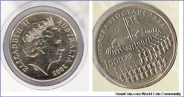 1 Dollar coin, Eureka stockade.  E mintmark.