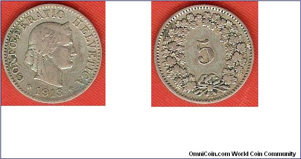 5 rappen
copper-nickel