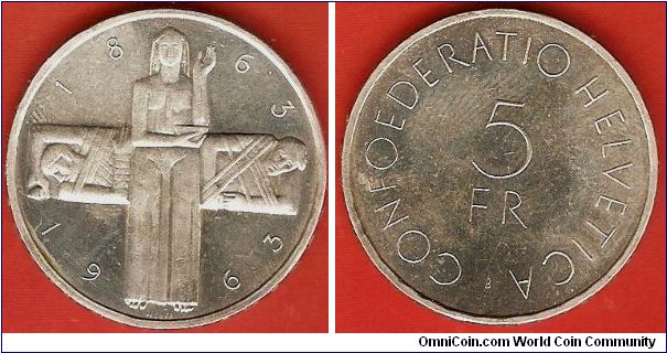 5 francs
Red Cross Centennial
0.835 silver