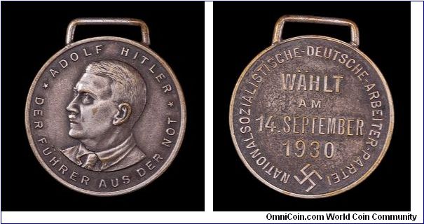1930 NSDAP Election token, bronze.