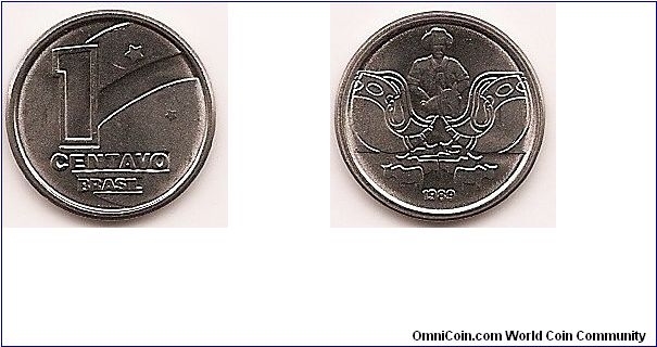 1 Centavo
KM#611
2.0000 g., Stainless Steel, 16.47 mm. Obv: Outlined denomination Rev: Farmer, date divides cows at bottom Edge: Plain
