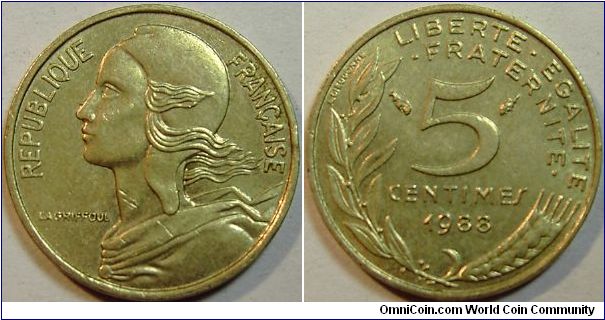 1988 France, 5 Centimes