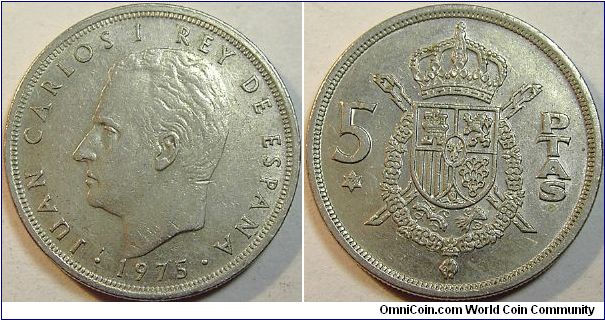 1975 Spain, 5 Pesetas
