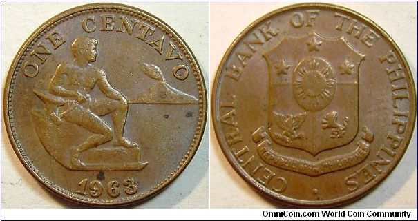 1963 Philippines, One Centavo