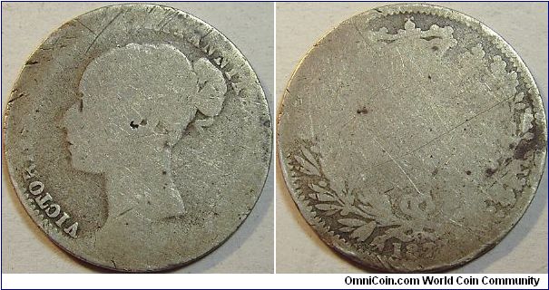 1877 Victoria, Sixpence, Obviously a Very Poor Grade
