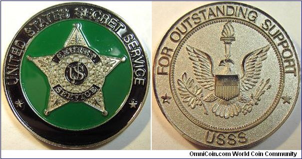 United States Secret Service, For Outstanding Support, Challenge Coin, I received this from an agent a few years back