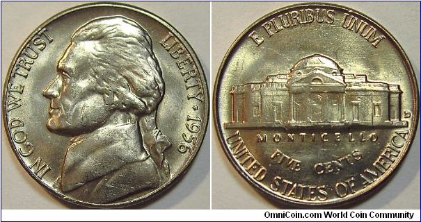 1956D Jefferson, Five Cents