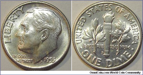 1955D Rosevelt, One Dime