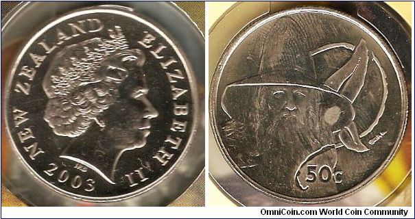 50 cents
Gandalf the Grey
from the set Lord of the Rings - Light versus Dark
effigy of Elizabeth II by Ian Rank-Broadley
copper-nickel