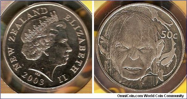 50 cents
Gollum
from the set Lord of the Rings - Light versus Dark
effigy of Elizabeth II by Ian Rank-Broadley
copper-nickel