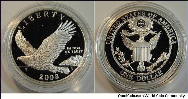 2008P Bald Eagle Proof Silver Dollar