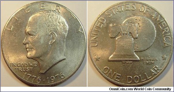 1976 Dwight D. Eisenhower, One Dollar, Clad