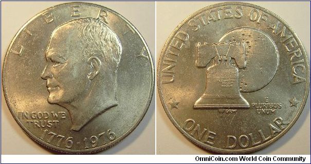 1976 Dwight D. Eisenhower, One Dollar, Clad