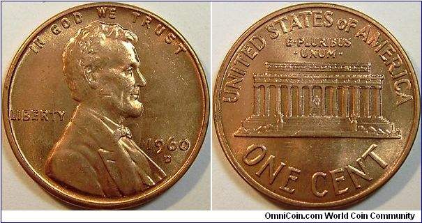1960D Lincoln Cent, Small Date