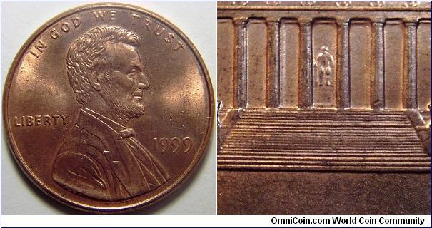 1999 Lincoln Cent, A Wavystep Variety