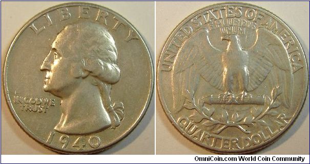1940 Washington, Quarter Dollar