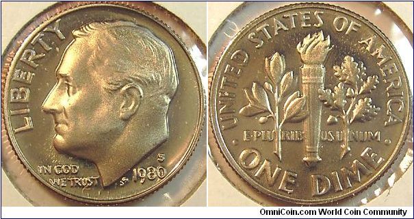 1980S Rosevelt, One Dime, Proof