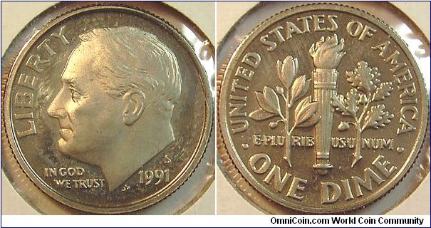 1991S Rosevelt, One Dime