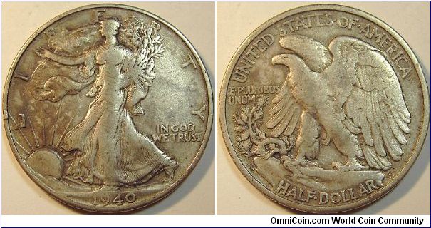 1940S Walking Liberty Half Dollar