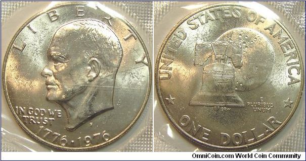 1976S United States Bicentennial Silver Dwight D. Eisenhower Dollar Uncirculated 1776-1976