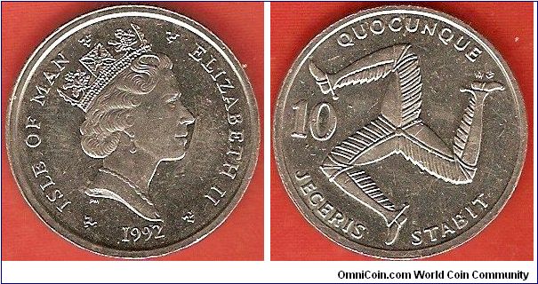 10 pence
Triskeles
Elizabeth II by Raphael Makhlouf
small flan
copper-nickel