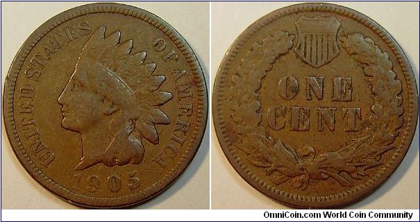 1905 Indian Head, One Cent