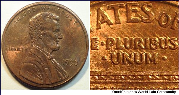 1998 Lincoln, One Cent, Trail Die