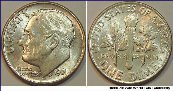 1961 Rosevelt, One Dime