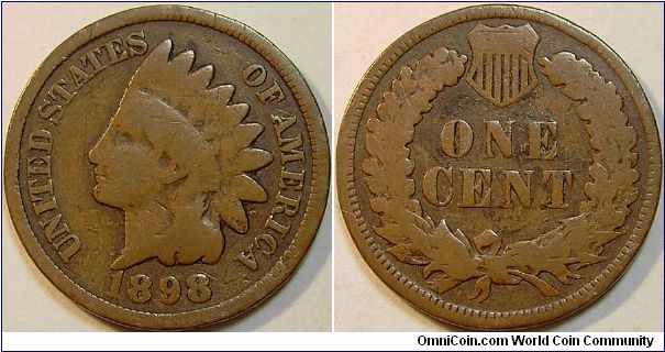 1898 Indian Head, One Cent