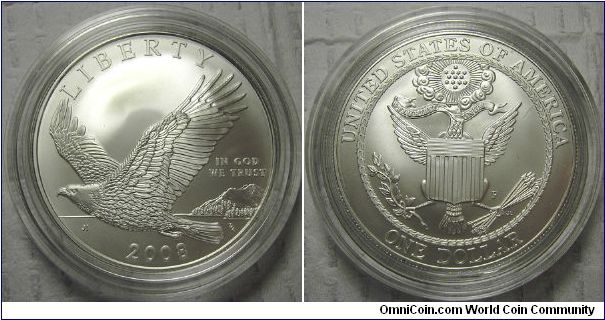 2008P Bald Eagle Commemorative Uncirculated Silver Dollar