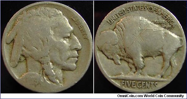 1919 Indian Head, Five Cents, (Buffalo)