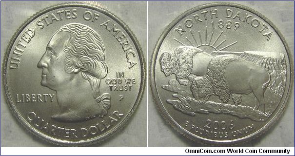 2006P Washington, Quarter Dollar, North Dakota