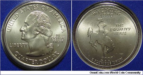 2007P Washington, Quarter Dollar, Wyoming