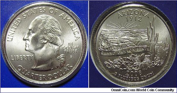 2008P Washington, Quarter Dollar, Arizona