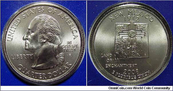 2008P Washington, Quarter Dollar, New Mexico