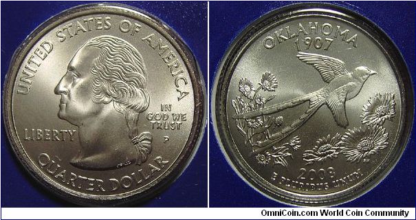 2008P Washington, Quarter Dollar, Oklahoma