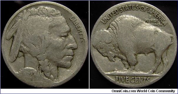 1927 Indian Head, Five Cents (Buffalo)