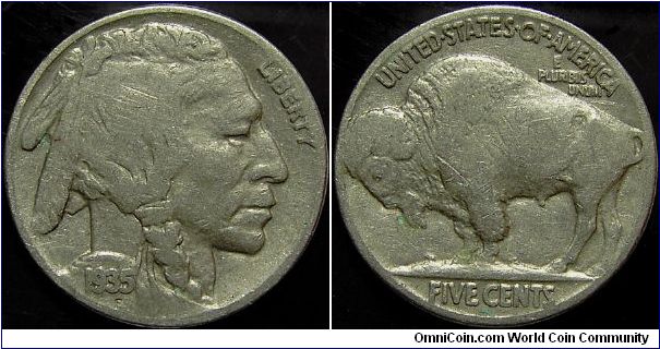 1935 Indian Head, Five Cents (Buffalo)